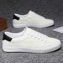 Herren Einfarbige Lässig Skateboard Schuhe, Schnüren Sie sich Niedrig-Top, bequeme Outdoor Gehen & Wanderschuhe, Ganzjährig