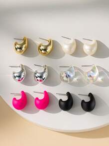 6-12 chiếc khuyên tai hình giọt nước chất liệu CCB dành cho nữ, nhẹ và thời trang, thích hợp để đeo hàng ngày quanh năm - bông tai giọt nước - Xem 2