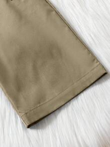 1pc Versatile Loose Casual Cargo Pants With Big Pockets For Teen Girl, Suitable For Outdoor Sports, Autumn/Winter - Camel - View 5