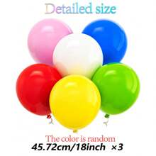 Bóng bay cao su nhiều màu 18 inch/45,72cm - 3 quả bóng bay heli dày cỡ lớn thích hợp cho trang trí sinh nhật, tiệc cô dâu, đám cưới, lễ tốt nghiệp, tiệc theo chủ đề - Nhiều màu - Xem 4