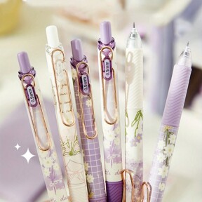 4 Stück, Blumen-Stil Gelschreiber, Feine Spitze 0,5 mm, Hochwertige Serie Stifte zum Journaling und Mitschreiben, niedliche Büro- und Schulbedarf Geschenke für Frauen und Männer