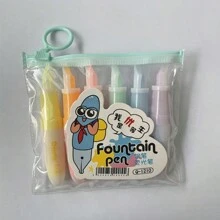 6pcs/Set Mini Ice Cream, Candy, And Waffle Cone Style Fluorescent Highlighter Pen Set, Cute Graffiti Drawing Diary Study Marker Pen With Random Packaging