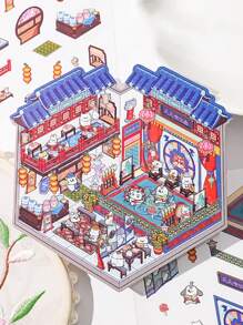 适用于微型房屋场景、DIY 工艺和日记的 3D 装饰贴纸，无需裁剪，学校用品，返校 - 彩色 - 查看 16