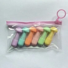 6pcs/Set Mini Ice Cream, Candy, And Waffle Cone Style Fluorescent Highlighter Pen Set, Cute Graffiti Drawing Diary Study Marker Pen With Random Packaging