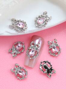 10件套圣诞美甲美甲配件立体蝴蝶结花环精致镶嵌大水滴钻石指甲吊饰DIY圣诞美甲用品 - 彩色 - 查看 7