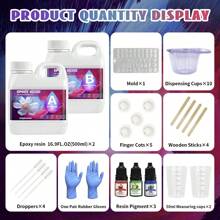 100ml/200ml/500ml/1000ml透明水晶環氧樹脂套件，零氣泡樹脂，適用於桌面和酒吧鑄造，透明樹脂製作手工藝品，生日/派對/節日禮物 - Epoxy Resin - 查看 8