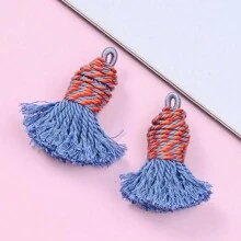2 chiếc 13*33mm Bohemian đầy màu sắc thủ công tua rua mặt dây chuyền làm đồ trang sức vòng tay vòng cổ bông tai móc khóa tự làm vòng hoa trang trí nhà thủ công - tua - Xem 19