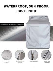 1 Pc Drum Washing Machine And Dryer Waterproof, Sunproof, Dustproof Protective Cover. Oxford Fabric Material, Equipped With Tied Rope For Adjustable Size, Suitable For Most Top-Loading Or Front-Loading Washing Machines.
