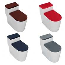 1pc Solid Color Rabbit Fur Toilet Seat Lid Cover Set, Stretchy Two-Piece Toilet Tank Cover, Dust-Proof Decoration Toilet Accessories, Suitable For All Seasons Bathroom Decor Fall Decor