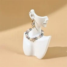 1 pieza Soporte de exhibición de busto de maniquí de resina creativo para almacenamiento de joyas como collares y aretes, modelo de retrato, vitrina, regalo para mujeres - Negro - Ver 25