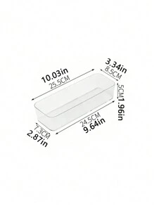 1/4/5/6件套极简透明抽屉收纳盒，化妆品整理盒，4种尺寸可选 - 多用途收纳，适用于书桌、橱柜、梳妆台，可存放化妆品和护肤品，家居装饰，卧室 - 透明 - 查看 14