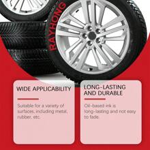 4pcs Multicolor Car Tire Paint Marker Pens – Long-Lasting, Non-Fading, Creative DIY Oil-Based Markers For Tire Art And Customization