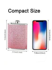 8 Oz (226.8g) Portable Stainless Steel Shiny Pink Drink Dispenser, Suitable For Water, Coffee, Milk, Beverages, Outdoor Camping, Holiday Parties, Christmas & Valentine's Day Couples Gift