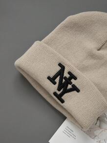 1/2/3 件字母刺绣时尚优质防风针织帽，男女嘻哈弹力帽秋季服装