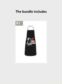 1 件，围裙 80*60 厘米/31.5*23.6 英寸，简约风格围裙，字母短语印花围裙加厚可爱防水腰围裙，时尚家务厨房家用工作服，厨房用品。厨房餐厅。厨房小工具。厨师围裙 - 彩色 - 查看 25