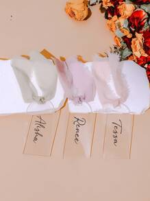 Arch Frosted Acrylic Wedding Place Cards / Bridal Hanger Name Tags / Wedding Luggage Tags / Wedding Favour Tags / Wedding Gift Name Tags, Multi-Functional, Ornamental, Reusable, Exquisite, Stylish, High-Quality, Colorful, Modern, Custom, Personalized, Unique, Tea Room, Home, Garden, Office, For Anniversaries, For Valentine's Day, For Mother's Day, For Father's Day, For Graduation, For Weddings, For Housewarming, Wedding Essentials, Customized Party Accessories, Warm Ambience