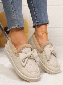 Giày bốt cổ ngắn thời trang mùa đông cho nữ, dày, ấm áp, chống trượt, bền, quà tặng Giáng sinh - Màu be - Xem 2