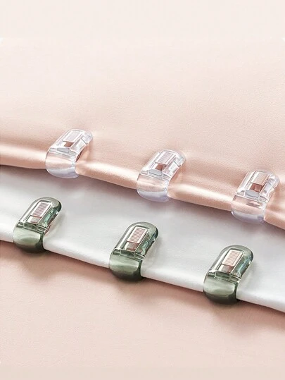 6 piezas Sujetadores de ropa de cama, Ganchos para cubrecamas/mantas/sábanas/cortinas de hotel/hogar, Grapas de plástico sin marcas