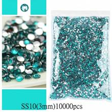 10000/5000 Pcs Bulk Pack 2-4mm Resin Non-Hotfix Rhinestone Loose Flat Bottom Plastic Crystal DIY Sparkly Strass Stones, Diamond Art Supplies