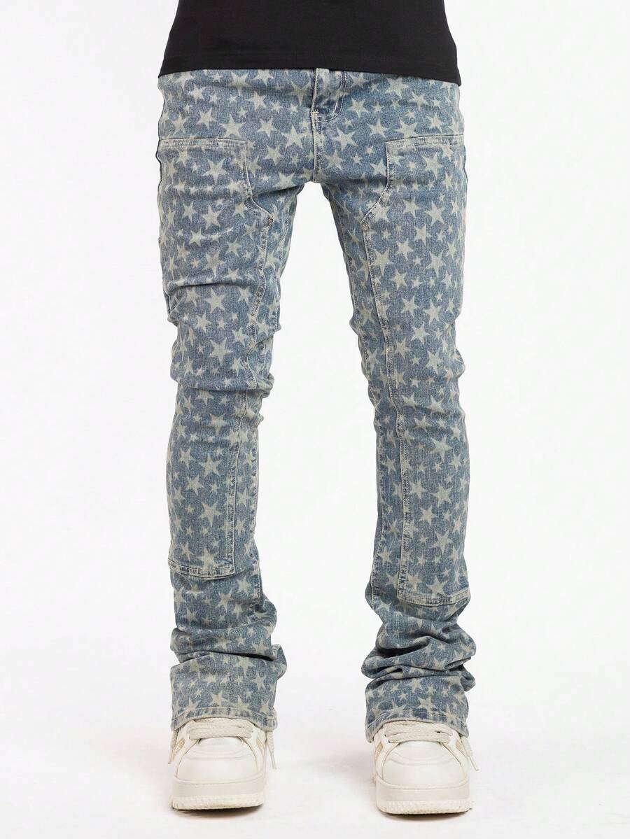 Men's Straight Leg Casual Pocket Jeans, Versatile