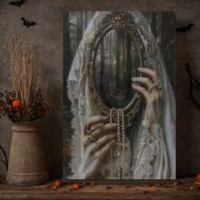 Witch Wall Art Dark  Reverie Victorian Art Poster Print Moody Painting Vintage Woman Canvas Print Moody Antique Art - Framed - View 4