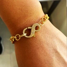 1Pc Chunky Carabiner Clasp Necklace Buckle Women's Bracelet With A Fashionable Pendant, Suitable For Daily Wear By Women