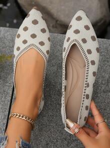 Scarpe piatte slip-on in maglia di taglia grande, mocassini traspiranti bassi per primavera/autunno