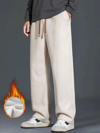 男士秋冬休闲灯芯绒裤，户外加厚保暖直筒裤