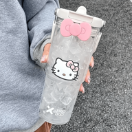  1PC Sanrio Hello Kitty Large Capacity Water Bottle With Straw - Durable, Leak-Proof For Outdoor Sports & Fitness,20.29/30.43oz