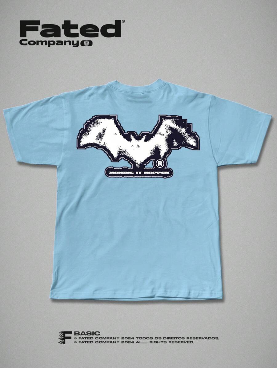 FATED - Dingy Streetwear T-Shirt - 100% Cotton Unisex - Baby Blue - View 1
