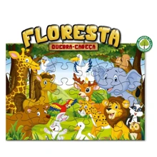 jogo Quebra Cabeça Floresta em Madeira 30 peças pais e filhos infantil jogo divertido