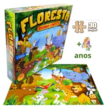 jogo Quebra Cabeça Floresta em Madeira 30 peças pais e filhos infantil jogo divertido