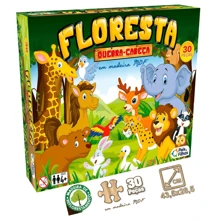 jogo Quebra Cabeça Floresta em Madeira 30 peças pais e filhos infantil jogo divertido