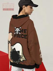 One X Nakama Usoppi Anime Manga Sweatshirt 100% Polyester REF-00014 - Rỉ Nâu - Xem 3