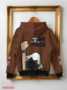 One X Nakama Usoppi Anime Manga Sweatshirt 100% Polyester REF-00014 - Rỉ Nâu - Xem 2