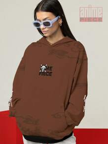 One X Nakama Usoppi Anime Manga Sweatshirt 100% Polyester REF-00014 - Rỉ Nâu - Xem 4