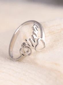 Anillo con nombre personalizado de amor, anillo de pareja hueco de amor, anillo con nombre chapado en oro de acero inoxidable, anillo con nombre personalizado, anillo con apellido familiar personalizado, anillo conmemorativo con nombre personalizado DIY, regalo para él/ella, novio/novia, amigo/mejor amigo, elegante, casual, retro, estilo antiguo, adecuado para regalos conmemorativos, Día de San Valentín, Día de la Madre, Día del Padre, boda, cumpleaños