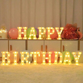 1pc LED Illuminated Alphabet Letter/Number Decoration Light, 21cm/8.3in, For Home, Wedding, Birthday, Christmas Party, Classroom, Halloween Decor