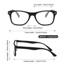 RIVSAR, Reading Glasses For Men New Square-Shaped Fashion Solid Color Minimalist, Reading/Sewing/Business/Casual/Daily Wear Unisex Reading Glasses, 4 Colors, Spring-Hinged Square Frame, Metal Rivet Decor, Suitable For Anti-Slip Sports, Computer Anti-Glare, Comfortable Reading, Anti-Eye Fatigue Reading Glasses, Portable Design Fits Various Face Shapes, Black, Red, Blue, Green, 7 Diopter Options, A Gift For Parents, Holiday Gift, Comes In Retail Gift Box - Transparent - View 11