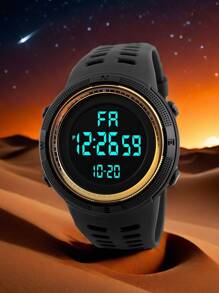 1 pieza/Reloj deportivo multifuncional luminoso para exteriores, de moda para adultos y estudiantes, reloj electrónico LED unisex - Multicolor - Ver 3