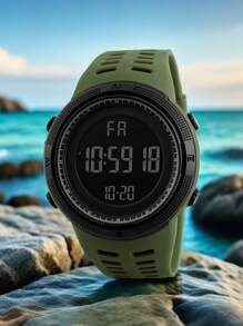 1 pieza/Reloj deportivo multifuncional luminoso para exteriores, de moda para adultos y estudiantes, reloj electrónico LED unisex - Multicolor - Ver 5