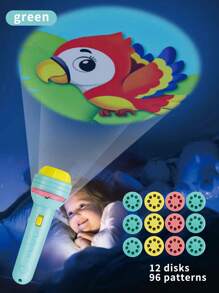 1 Set Children Projector Flashlight Toy, Slide Projector Flashlight, Educational & Entertaining, Projection Lights, Pattern Projection, Interactive Learning, Quick Pattern Change By Rotating Slides, Random Colors & Contents - Multicolor - View 17