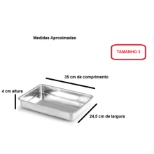 Kit De 3 Assadeira Retangular Premium Antimancha Alumínio Qualidade IF 359 Tamanho 1, 2 e 3