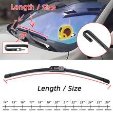 1pc Car Windshield Wiper Blade U-Shaped Universal Soft Rubber Frameless And Unsupported Car Wiper 14 "16" 18 "19" 20 "21" 22 "24" 26 "Car Accessories