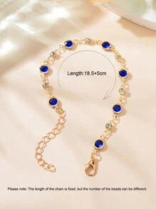 Rhinestone Decor Bracelet - Blue - View 5