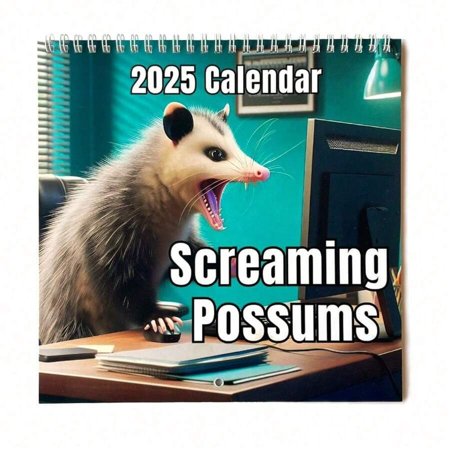 2025 Interesting Screaming Opossum Calendar Cute Opossum Calendar