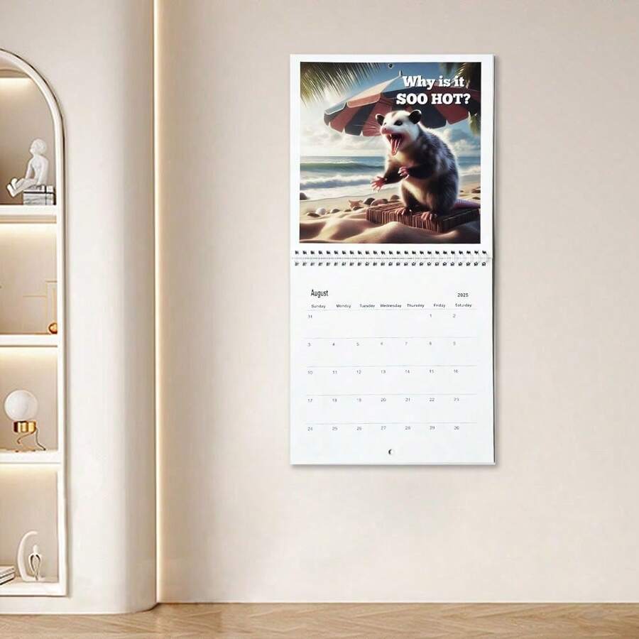 2025 Interesting Screaming Opossum Calendar Cute Opossum Calendar