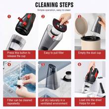 CascadeVac 大功率无线吸尘器，适用于家庭和汽车，吸力强劲，USB 充电迷你清洁吸尘器，配有多种配件，多功能缝隙清洁工具 - 均碼 - 查看 10