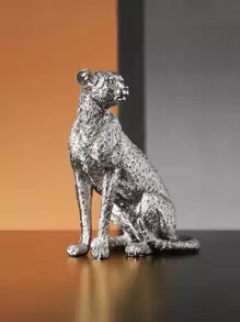 1pc Cheetah Statue Gold Leopard Sculpture Home Decor Leopard Sculpture Resin Handmade Sitting Suitable For Living Room Table Center Bedroom Gift For Woman Father Festival Decoration Birthday Gifts Graduation - Multicolor - View 4