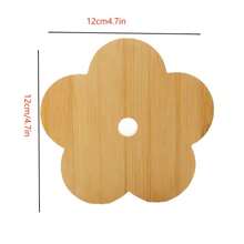 12cm/4.7in INS Style Bamboo Flower Insulation Pad, Heat Resistant Coaster, Pot Holder With Storage Rack, Home Use - Apricot - View 11
